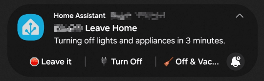 Screenshot of the "Leave Home" Alert