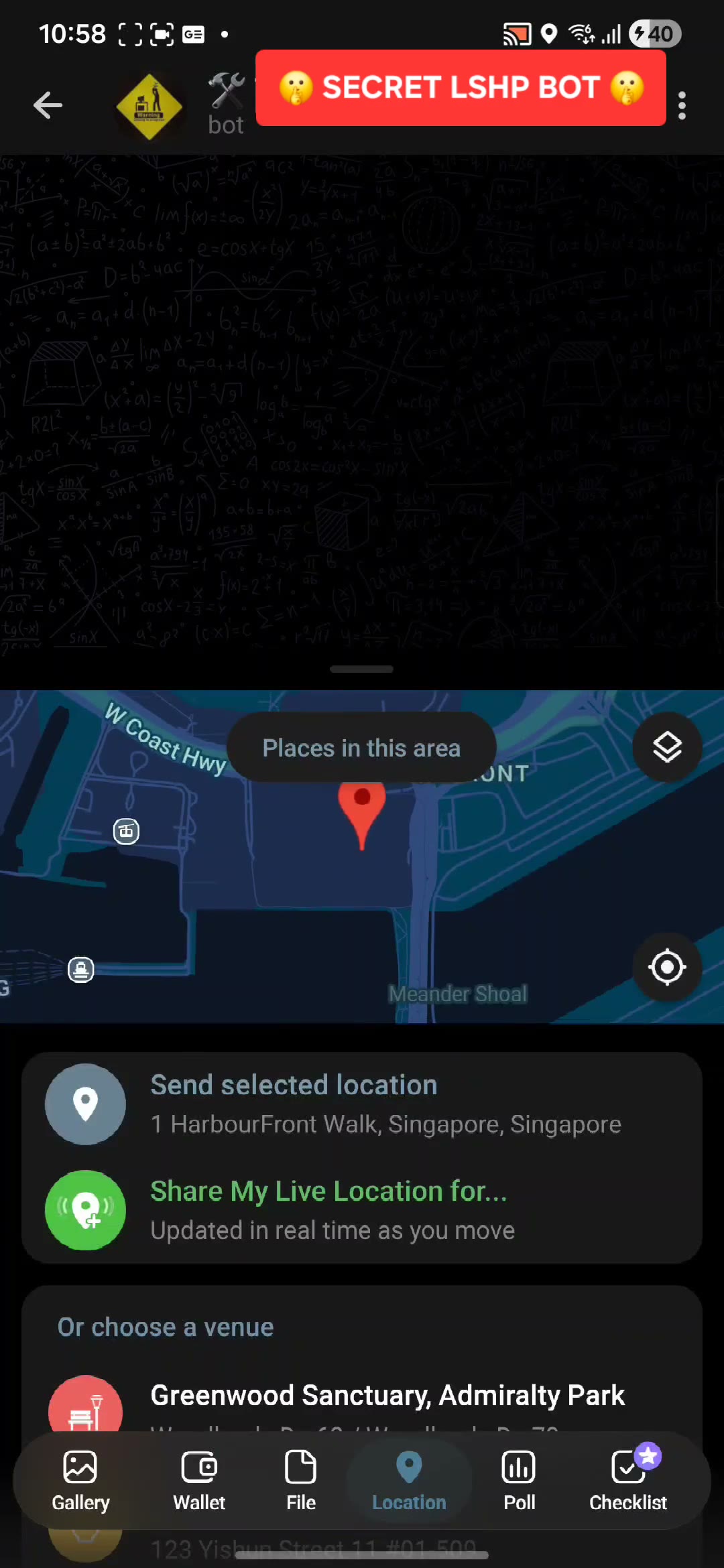The bus timing bot in action.
